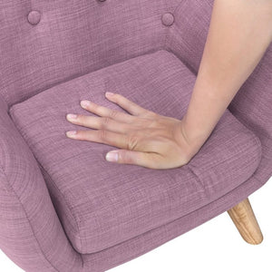 English Elm Comfortable Button Tufted Kids Armchair Plush Foam Seat Rubberwood Legs Playroom Ready B011P548186