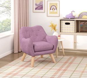English Elm Comfortable Button Tufted Kids Armchair Plush Foam Seat Rubberwood Legs Playroom Ready B011P548186