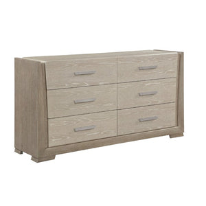 English Elm Contemporary Oak Veneer Six Drawer Dresser Wire Brushed Two Tone Finish Bedroom Storage B011P548993