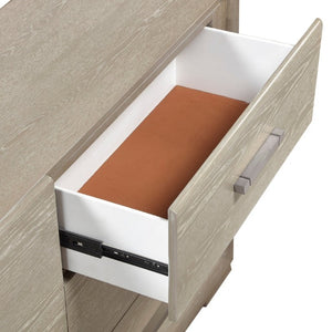 English Elm Contemporary Oak Veneer Six Drawer Dresser Wire Brushed Two Tone Finish Bedroom Storage B011P548993
