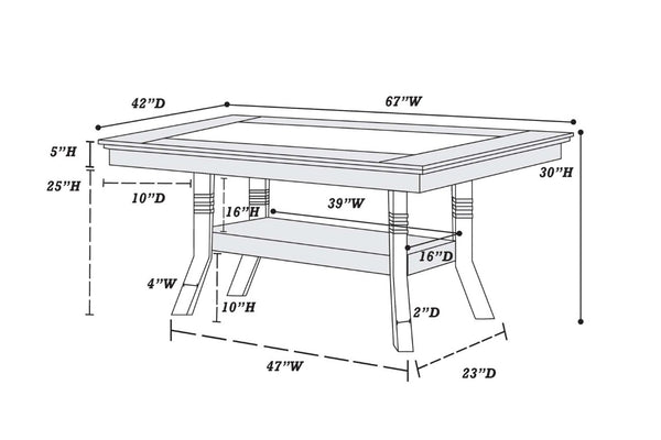 English Elm Dining Table with Glass Top Silver Rubberwood Frame Arched Base and Lower Display Shelf B011P552420