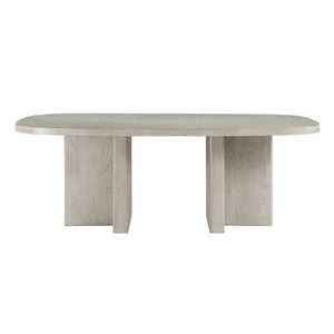 English Elm Contemporary Oval Dining Table with Double Pedestal Base Oak Veneer Seats Six B011P553100
