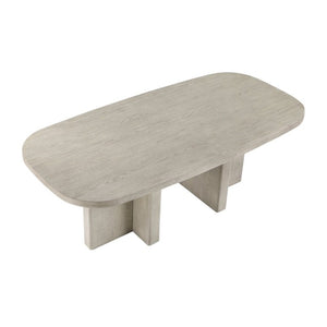 English Elm Contemporary Oval Dining Table with Double Pedestal Base Oak Veneer Seats Six B011P553100