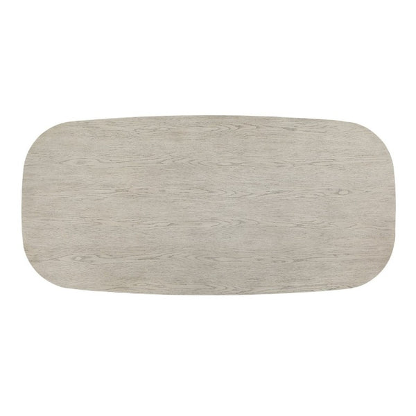 English Elm Contemporary Oval Dining Table with Double Pedestal Base Oak Veneer Seats Six B011P553100
