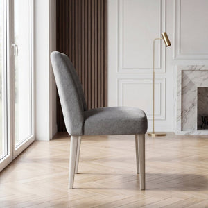 English Elm Contemporary Boucle Upholstered Dining Side Chairs Set of Two with Solid Wood Legs B011P553101
