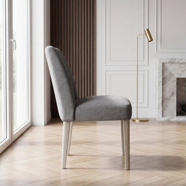 English Elm Contemporary Boucle Upholstered Dining Side Chairs Set of Two with Solid Wood Legs B011P553101