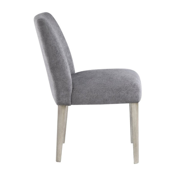 English Elm Contemporary Boucle Upholstered Dining Side Chairs Set of Two with Solid Wood Legs B011P553101