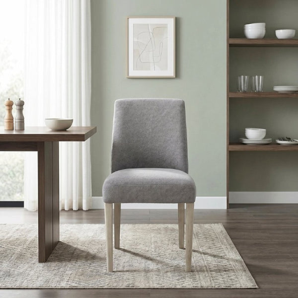 English Elm Contemporary Boucle Upholstered Dining Side Chairs Set of Two with Solid Wood Legs B011P553101