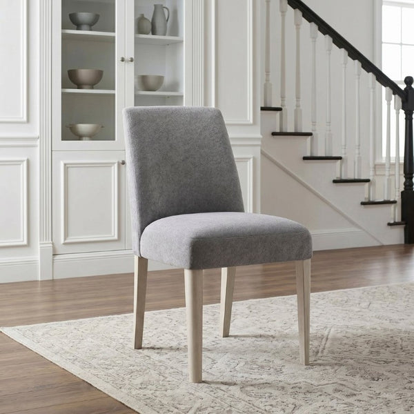 English Elm Contemporary Boucle Upholstered Dining Side Chairs Set of Two with Solid Wood Legs B011P553101