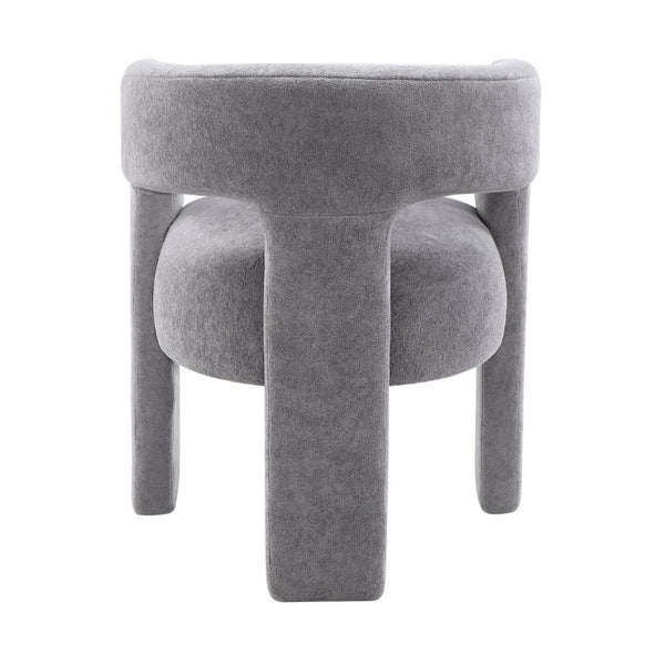 English Elm Contemporary Boucle Barrel Armchair Set of Two Sculptural Dining Seating in Dark Gray B011P553102