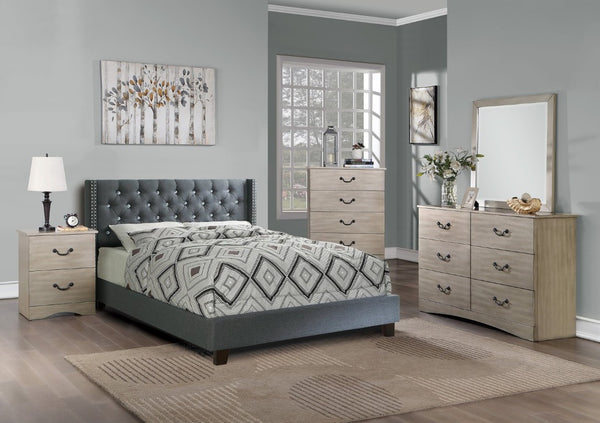 English Elm Classic Antique Silver Two Drawer Nightstand Ornate Legs Glam Bedside Storage B011P553124