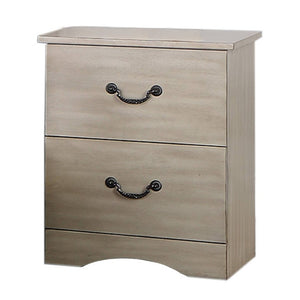 English Elm Classic Antique Silver Two Drawer Nightstand Ornate Legs Glam Bedside Storage B011P553124