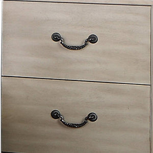 English Elm Classic Antique Silver Two Drawer Nightstand Ornate Legs Glam Bedside Storage B011P553124