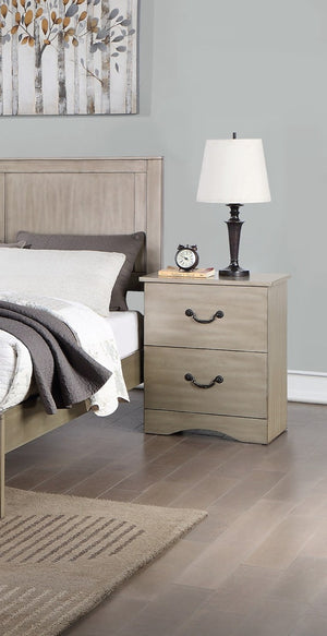 English Elm Classic Antique Silver Two Drawer Nightstand Ornate Legs Glam Bedside Storage B011P553124