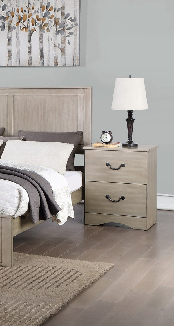 English Elm Classic Antique Silver Two Drawer Nightstand Ornate Legs Glam Bedside Storage B011P553124