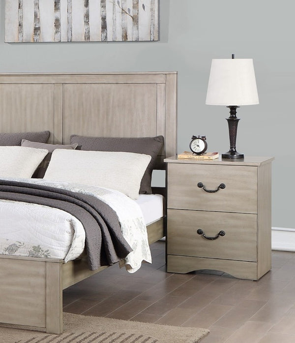 English Elm Classic Antique Silver Two Drawer Nightstand Ornate Legs Glam Bedside Storage B011P553124