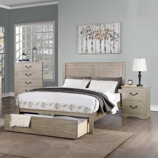 English Elm Classic Antique Silver Two Drawer Nightstand Ornate Legs Glam Bedside Storage B011P553124