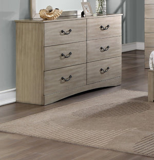 English Elm Classic Antique Silver Six Drawer Dresser Ornate Legs Vintage Glam Bedroom Storage B011P553128