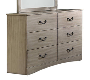 English Elm Classic Antique Silver Six Drawer Dresser Ornate Legs Vintage Glam Bedroom Storage B011P553128