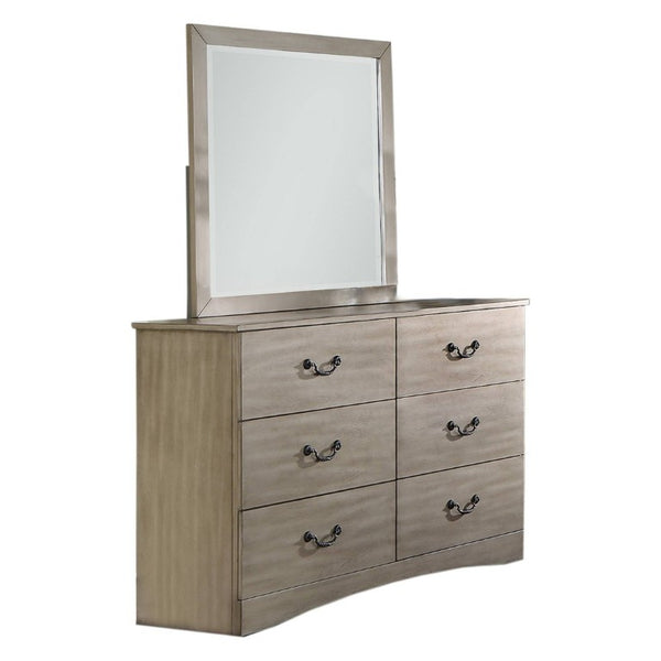 English Elm Classic Antique Silver Six Drawer Dresser Ornate Legs Vintage Glam Bedroom Storage B011P553128