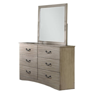 English Elm Classic Antique Silver Six Drawer Dresser Ornate Legs Vintage Glam Bedroom Storage B011P553128