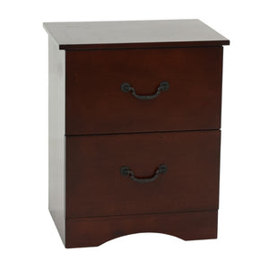 English Elm Modern Cherry Finish Two Drawer Nightstand with Raised Legs for Classic Bedrooms B011P553137