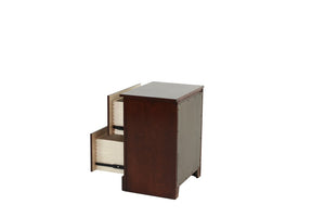 English Elm Modern Cherry Finish Two Drawer Nightstand with Raised Legs for Classic Bedrooms B011P553137