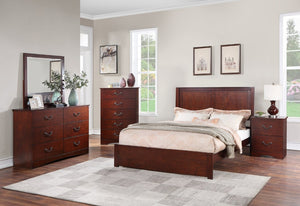 English Elm Modern Cherry Finish Two Drawer Nightstand with Raised Legs for Classic Bedrooms B011P553137
