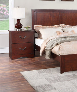 English Elm Modern Cherry Finish Two Drawer Nightstand with Raised Legs for Classic Bedrooms B011P553137
