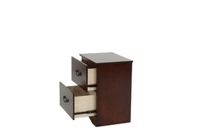 English Elm Modern Cherry Finish Two Drawer Nightstand with Raised Legs for Classic Bedrooms B011P553137