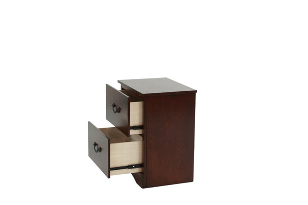English Elm Modern Cherry Finish Two Drawer Nightstand with Raised Legs for Classic Bedrooms B011P553137