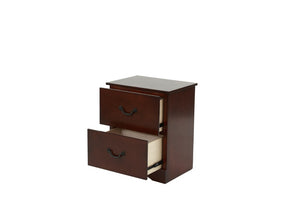 English Elm Modern Cherry Finish Two Drawer Nightstand with Raised Legs for Classic Bedrooms B011P553137