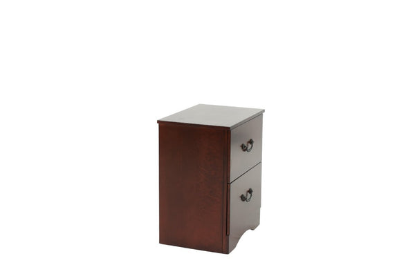 English Elm Modern Cherry Finish Two Drawer Nightstand with Raised Legs for Classic Bedrooms B011P553137