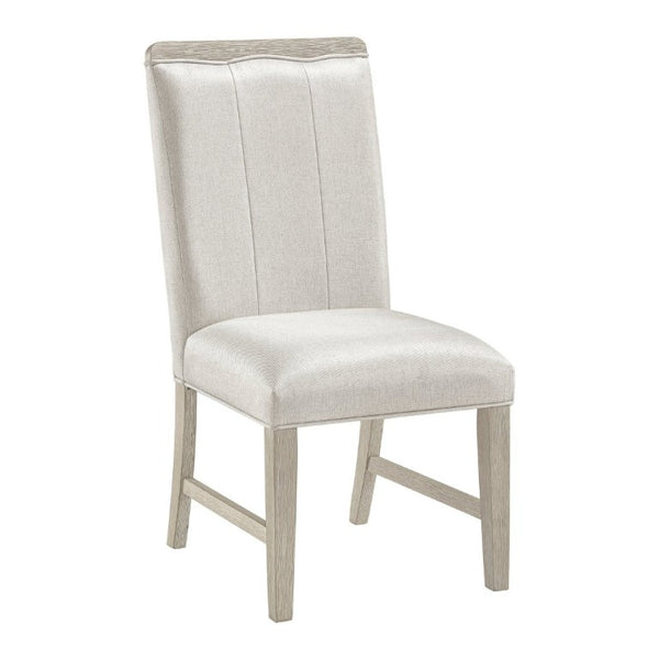 English Elm Modern Upholstered Dining Chairs Set of Two with Beige Fabric and Gray Wood Legs B011P553141