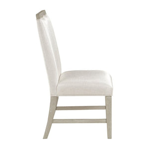 English Elm Modern Upholstered Dining Chairs Set of Two with Beige Fabric and Gray Wood Legs B011P553141