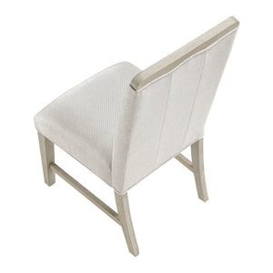 English Elm Modern Upholstered Dining Chairs Set of Two with Beige Fabric and Gray Wood Legs B011P553141