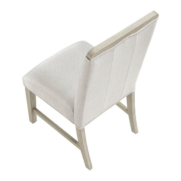 English Elm Modern Upholstered Dining Chairs Set of Two with Beige Fabric and Gray Wood Legs B011P553141