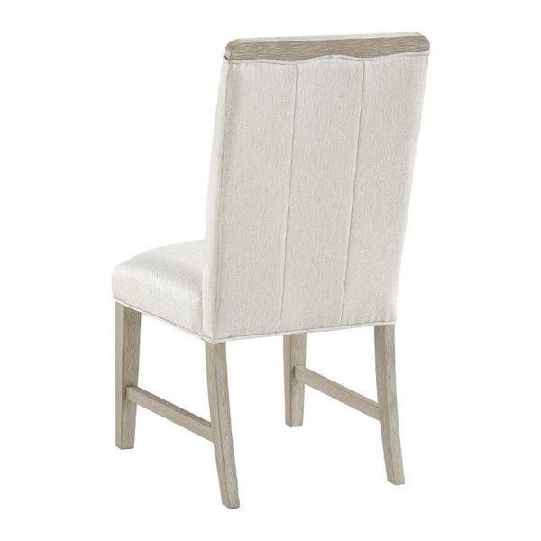 English Elm Modern Upholstered Dining Chairs Set of Two with Beige Fabric and Gray Wood Legs B011P553141