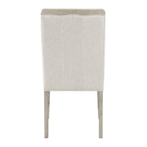 English Elm Modern Upholstered Dining Chairs Set of Two with Beige Fabric and Gray Wood Legs B011P553141