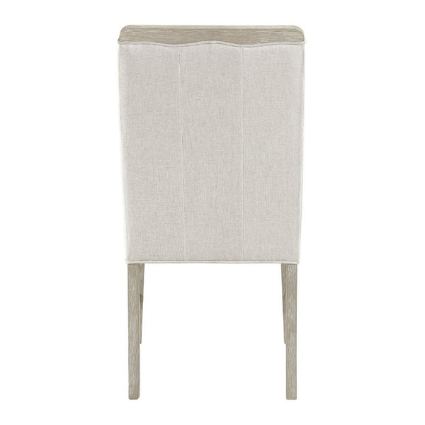 English Elm Modern Upholstered Dining Chairs Set of Two with Beige Fabric and Gray Wood Legs B011P553141