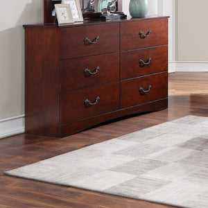 English Elm Modern Cherry Finish Six Drawer Pine Dresser Warm Traditional Bedroom Storage B011P553142