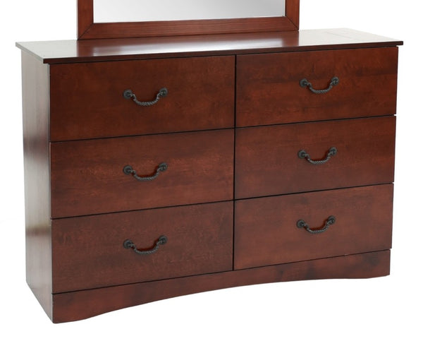English Elm Modern Cherry Finish Six Drawer Pine Dresser Warm Traditional Bedroom Storage B011P553142