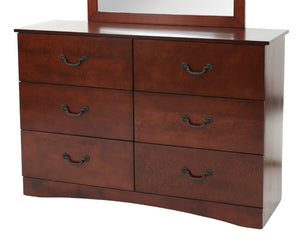 English Elm Modern Cherry Finish Six Drawer Pine Dresser Warm Traditional Bedroom Storage B011P553142
