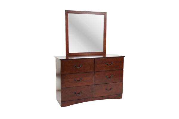 English Elm Modern Cherry Finish Six Drawer Pine Dresser Warm Traditional Bedroom Storage B011P553142