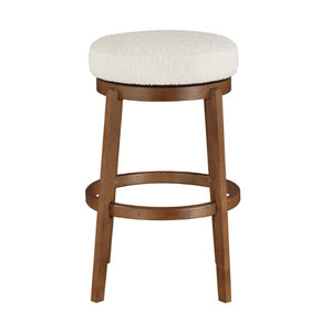 English Elm Modern Boucle Swivel Barstool Solid Wood Base Pub Height Kitchen Island Seating B011P553957
