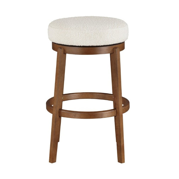 English Elm Modern Boucle Swivel Barstool Solid Wood Base Pub Height Kitchen Island Seating B011P553957