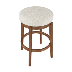 English Elm Modern Boucle Swivel Barstool Solid Wood Base Pub Height Kitchen Island Seating B011P553957