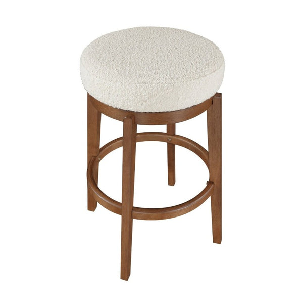 English Elm Modern Boucle Swivel Barstool Solid Wood Base Pub Height Kitchen Island Seating B011P553957