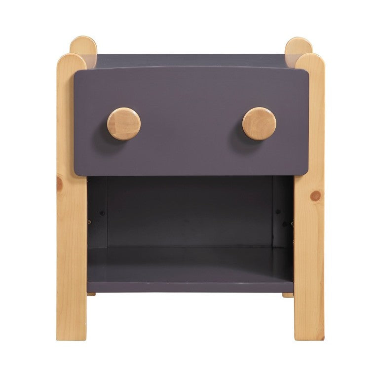 English Elm Contemporary Two-Tone Kids Nightstand with Smooth Drawer and Open Cubby for Bedroom B011P554813