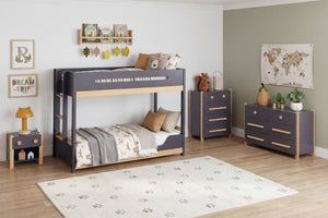 English Elm Contemporary Two-Tone Kids Nightstand with Smooth Drawer and Open Cubby for Bedroom B011P554813